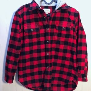 Long Sleeved Flannel Hoodie